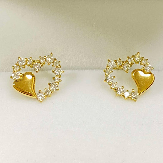 18K HEART STUD